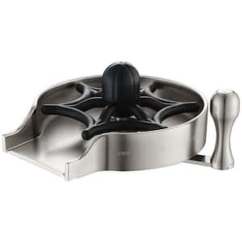 5 in. Glass Rinser Cup Washer for Kitchen in Brushed Nickel
