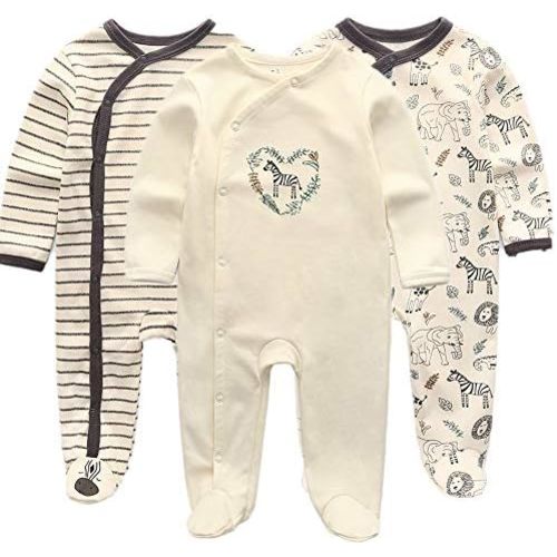 Kiddiezoom Baby and Toddler Boys'Snug Fit Footed One-Piece Romper Jumpsuit Cotton Cotton Footed Outfit