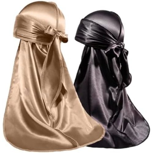 ForceWave 2 PCS Silky Satin Baby Durags for Boys Girls Infant