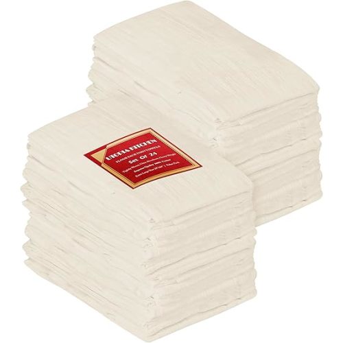 Utopia Kitchen Natural Flour Sack Towels [24 Pack - 28 x 28 Inch] 100% Cotton Tea Towels for Cleaning & Drying - Highly Absorbent Kitchen Dish Cloth
