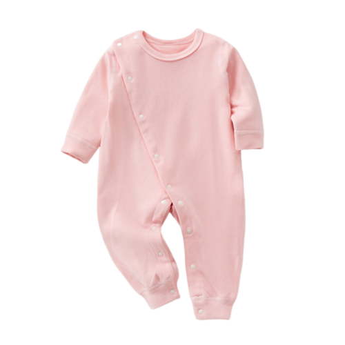 Lenpel Unisex Newborn Clothes Soft Cotton Long Sleeve Button down Solid Jumpsuit Infant Baby Romper 0-24 Months