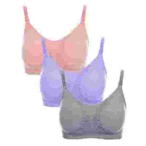 Sakmal Womens Bras Plus Size Nursing Solid Breastfeeding Pink Seamless Maternity Friendly 3 Pack Tie Front Ladies Bra Clearance