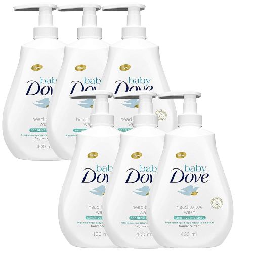 Dove Baby Head to Toe Body Wash Sensitive Moisture - 6 Packs x 13.52 FL.Oz / 400 ml