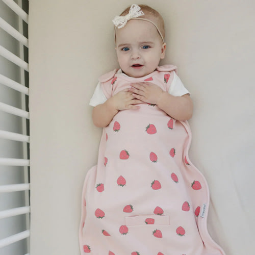4 Season® Ultimate Baby Sleep Bag, Merino Wool & Organic Cotton, Strawberry