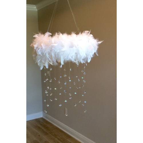 feather crystal baby mobile, princess baby mobile, princess decoration, tutu mobile, baby mobile, baby girl mobile, feather mobile