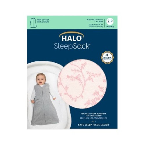 HALO Innovations SleepSack 100% Cotton Wearable Blanket - Girl, Color: Pink Toile, Size: S