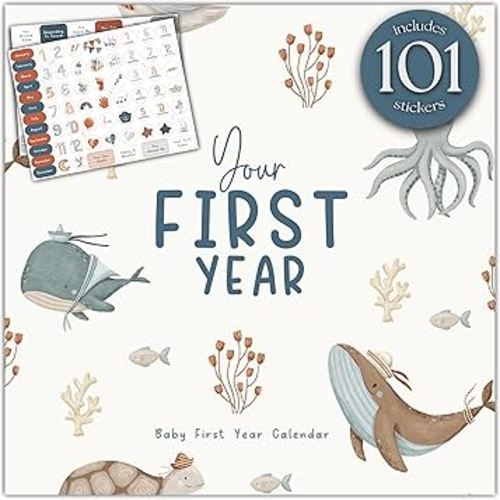 Baby's First Year Memory & 1st Year Calendar with 100 Stickers | Baby's First Year Calendar With Stickers & 1st Year Calendars, Baby Tracker