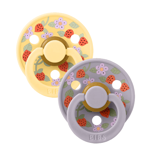 BIBS x LIBERTY Pacifier 2 Pack Pack Strawberries and Cream - Pale Butter Mix | Bibs Pacifier