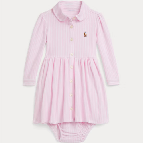 Ralph Lauren Striped Mesh Oxford Dress