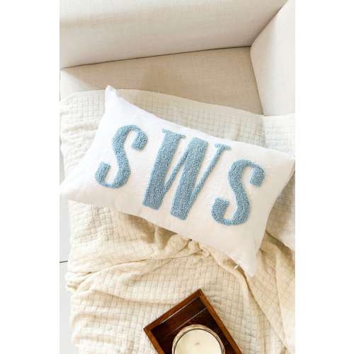 Monogram Pillow Cover with Punch Needle Embroidery, Personalized Wedding Gift for Couple, Custom Monogram Gift, Initial Pillow. Kids Pillow