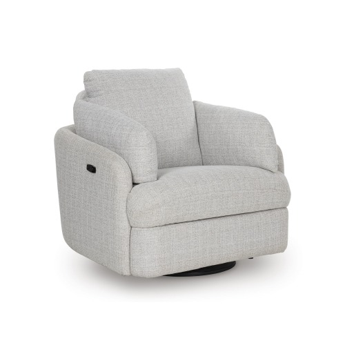 Alainmont Next-Gen Nuvella Polyester Swivel Power Recliner