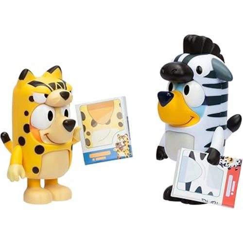 Bluey Figure 2-Pack - Animal Costumes, 2.5 Inch Figures with Accessories, Kids Can Recreate Their Favorite Moments from The Episode - Onesies