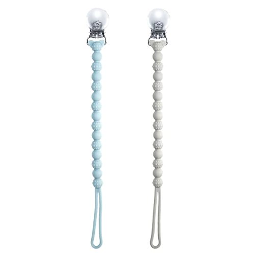 RaZbaby Silicone Pacifier Holder 2 Pack