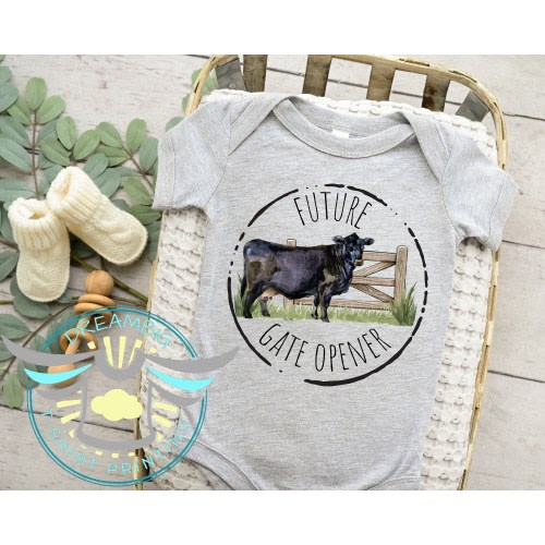Future Gate Opener Baby Onesie® Cattle Farmer, Cattle Gate Opener, Hereford Cow, Pregnancy Reveal, Baby Announcement, First Baby Outfit