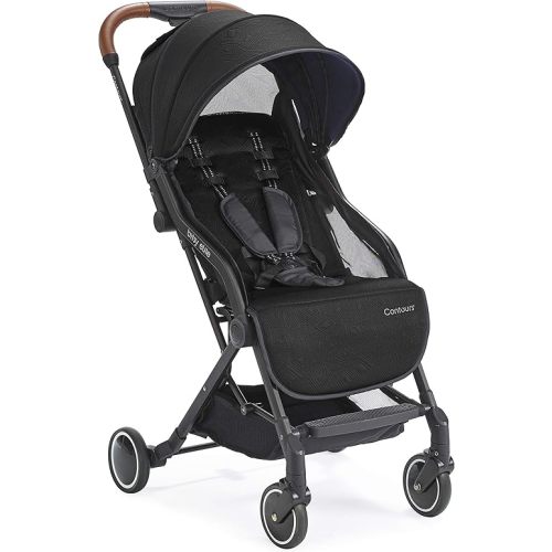 Contours Bitsy Elite Lightweight Baby Stroller, Toddler Stroller, Compact Stroller for Travel, Foldable Stroller with Adapter Free Infant Car Seat Compatibility, Easy One-Hand Fold - Onyx Black