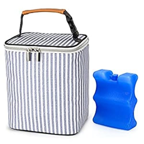 Amazon.com : BABEYER Breast Milk Cooler Bag with Ice Pack Fits 4 Baby Bottles Up to 9 Ounce, Baby Bottle Tote Bag Great for Nursing Mom Daycare : Baby