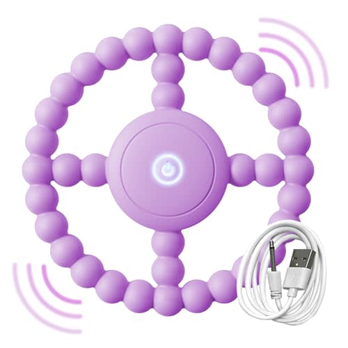 Vibrating Sensory Chew Toy – Baby Teether for 6-12 8-18 Months, Autism Sensory Toys for Kids, Toddler Travel Essential & 1-2 Year Old Boys Girls Gift Idea (Purple)