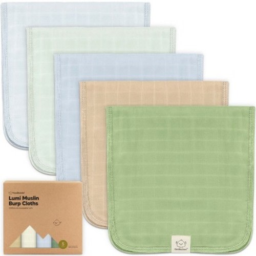 5pk Lumi Muslin Burp Cloths for Baby Boys, Girls, Organic Baby Burp Cloths, Burping Cloths for Babies