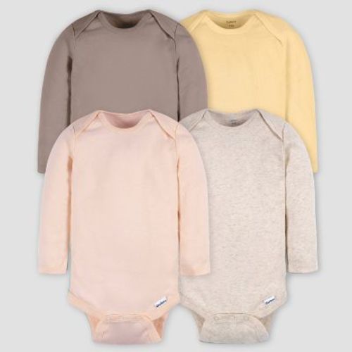 Gerber Baby 4pk Long Sleeve Onesies - Pink 0-3 month
