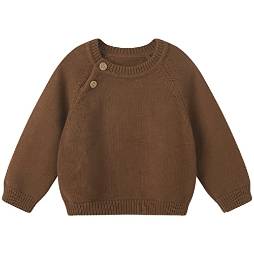 pureborn Baby Toddler Boys Girls Pullover Sweater Cotton Knit Button Closure Sweaters