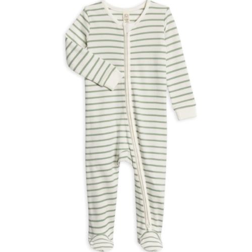 Colored Organics Baby Zip-Up Footed Sleeper with 2-Way Zipper - Newborn Organic Cotton Pajamas