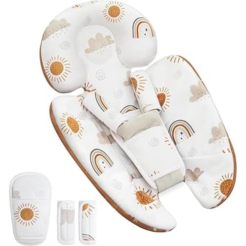 Infant Insert Compatible with 4moms Mamaroo Swing & Graco Swing & Infant Car Seat, Newborn Insert Head & Body Support Cushion,Breathable Soft Fabric, Machine Washable, Rainbow, 1Pcs