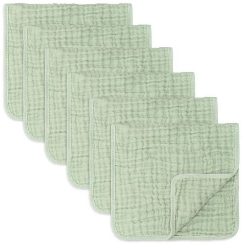 Muslin Burp Cloths Large 100% Cotton by Comfy Cubs, Color: Sage, Size: pack of 6