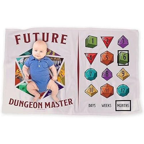 LOGOVISION Dungeons and Dragons Baby Milestone Blanket, 36"x58" Future Dungeon Master, Unisex for Baby Boy and Girl