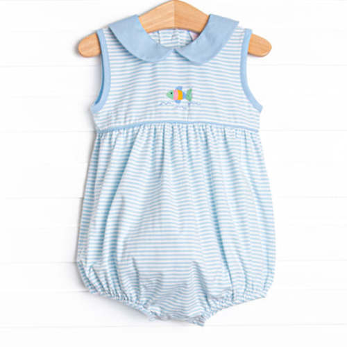 Shimmering Scales Embroidered Bubble, Blue – Stitchy Fish