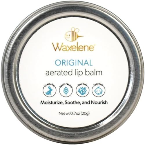 Waxelene Original Aerated Lip Balm Tin, Best Lip Balm Ever Organic Calming Multipurpose Ointment Baby Eczema Dry Sensitive Skin Body Face Moisturizer