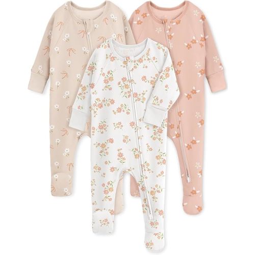 Yoofoss 100% Organic Footed PJs - newborn size - gradient florals