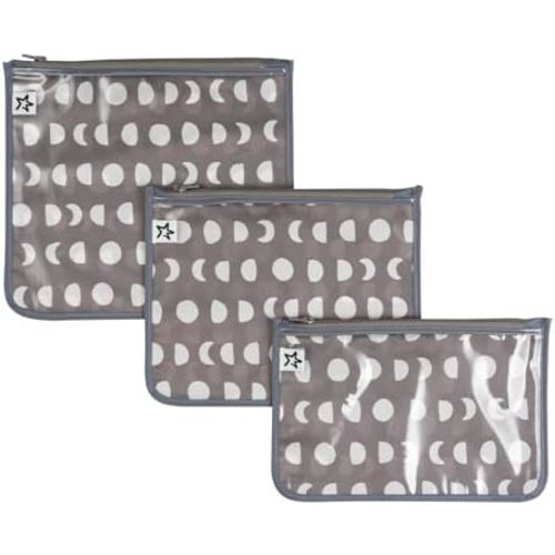 Tiny Twinkle Diaper Bag Organizing Pouches|3 Pack Mess-Proof Clear Front Travel Organizer Bags&TSA Approved Toiletry Bag Set for Baby and Mom Essentials