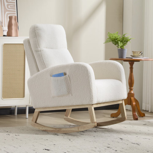 Isabelle & Max™ 24.8" Wide Modern Upholstered Arms Nursery Rocking Accent Chair | Wayfair