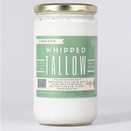 Unscented Whipped Tallow Moisturizer | 100% Natural Skincare | Deep Hy – Lady May Tallow