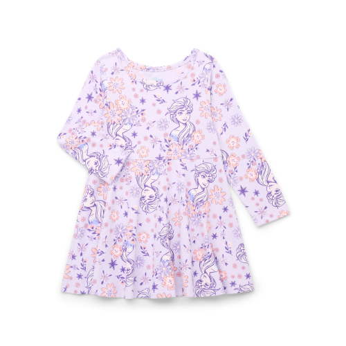 Disney Frozen Toddler Girls Print Dress with Long Sleeves, Sizes 12M-5T