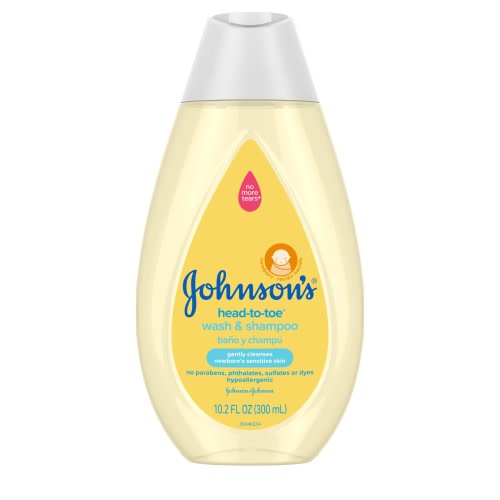 Johnson's Tear-Free Baby Body Wash & Shampoo, Moisture Soap for Kids, 10.2 fl. oz