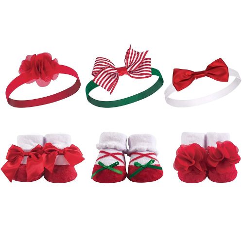 Hudson Baby Girl's Headband and Socks Giftset