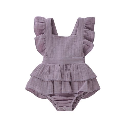 TOPGOD Newborn Baby Girls Ruffle Romper Jumpsuit Bodysuit Headband Summer Clothes Outifis