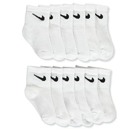 Nike Kids Logo Socks (Infant/toddler) White 12-24 Months (2-3Infant)