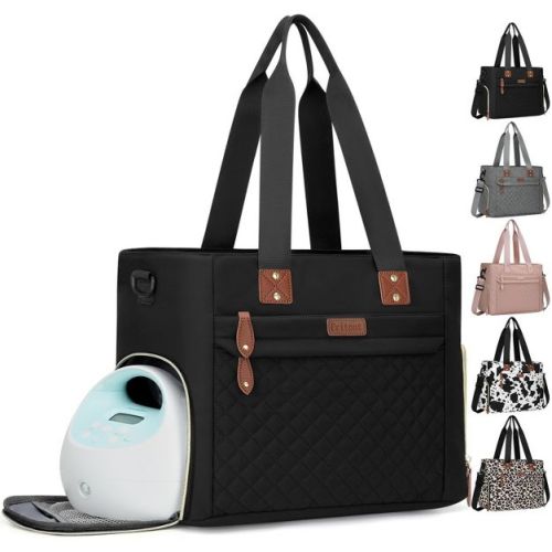 Narwey Diaper Bag Tote for Working Mom, Large Travel Diaper Tote for Mom and Dad with 14 Inch Laptop Sleeve