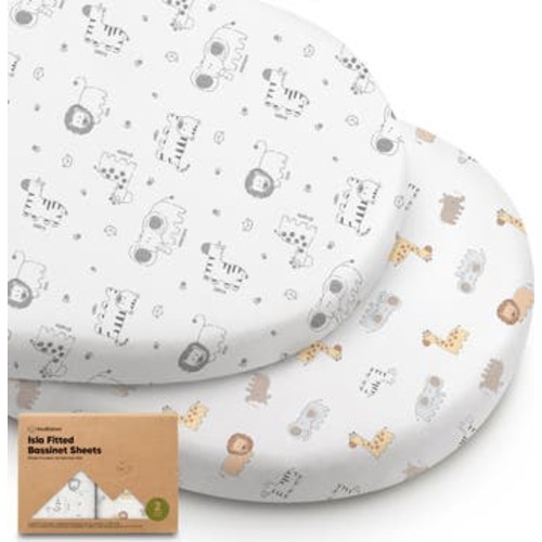2-Pack Isla Fitted Bassinet Sheets
