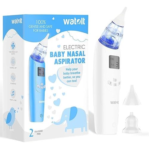Baby Nasal Aspirator - Electric Nose Suction for Baby - Automatic Booger Sucker for Infants - Battery Powered Snot Mucus Remover for Kids Toddlers