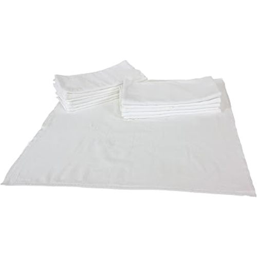OsoCozy Bleached Birdseye Flat Cloth Diapers (1 Dozen) - 27.5 x 30.5 Inches, One-Layer Flat Cloth Baby Nappies Made of Soft, Durable 100% Birdseye Weave Cotton