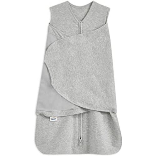 HALO 100% Cotton Sleepsack Swaddle, 3-Way Adjustable Wearable Blanket, TOG 1.5, Heather Grey, Small, 3-6 Months