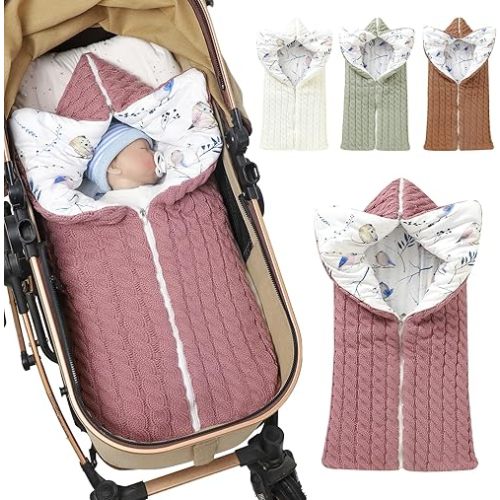 Colorful Newborn Baby Swaddle Blanket Wrap,Infant Toddler Thick Knit Soft Warm Fleece Receiving Blanket Swaddle Sleeping Bag Sack Stroller Wrap for 0-12 Month Baby (New Pink)