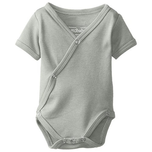L'ovedbaby Unisex-Baby Newborn Organic Short-Sleeve Kimono Bodysuit