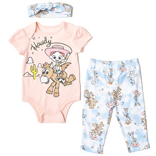 Disney Pixar Toy Story Lion King Minnie Mouse Baby Girls Bodysuit Pants and Headband 3 Piece Outfit Set Newborn to Infant
