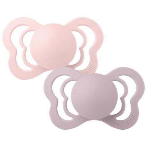 BIBS Pacifier COUTURE Latex 2 PK Blossom/Dusky Lilac, Size 1