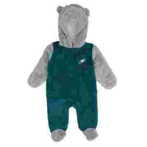 Newborn & Infant Midnight Green/Gray Philadelphia Eagles Game Nap Teddy Fleece Bunting Full-Zip Sleeper