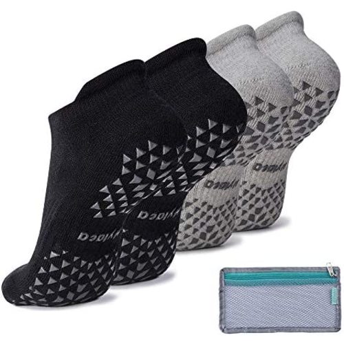 Hylaea Unisex Non Slip Socks with Grip for Yoga, Hospital, Pilates, Barre | Ankle, Cushioned
